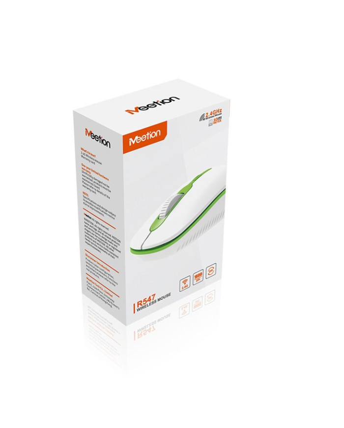 Meetion MT-R547 Ασύρματο Ποντίκι 2.4G Άσπρο & Πράσινο