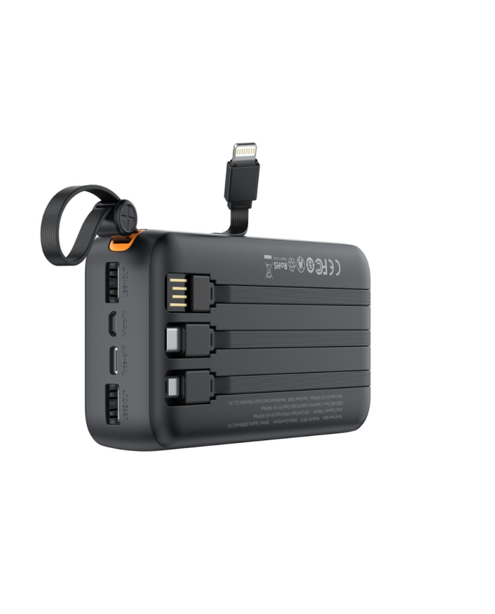 XO PR279 Powerbank με Καλώδια USB-A Type-C Micro & Lightning 20.000mAh