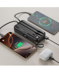 XO PR279 Powerbank με Καλώδια USB-A Type-C Micro & Lightning 20.000mAh