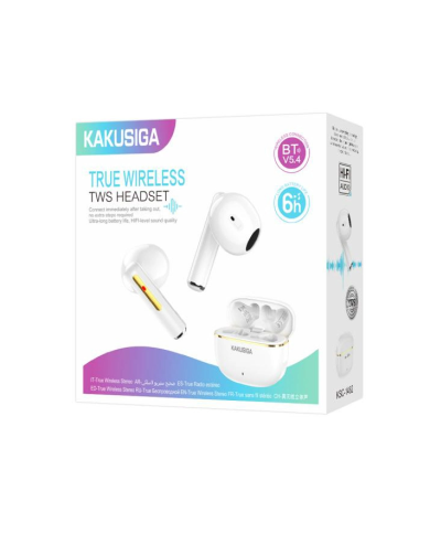KAKUSIGA earphones με θήκη φόρτισης KSC-1482, True Wireless, 15mm, 35/300mAh, λευκά