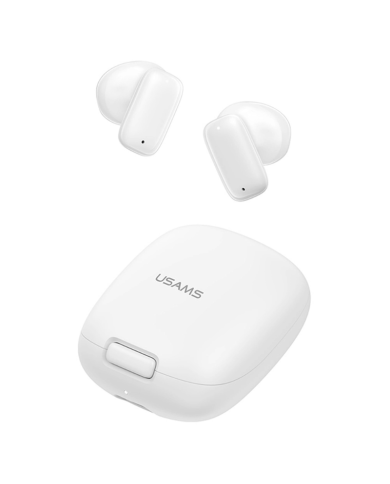 USAMS earphones με θήκη φόρτισης ID25, TWS, Φ13mm, 30/230mAh, λευκά