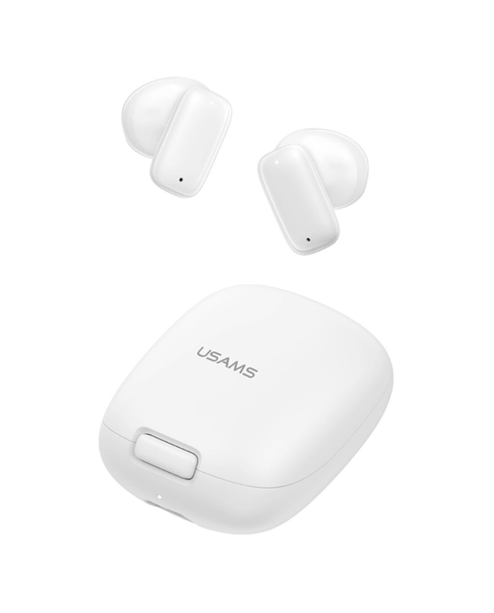 USAMS earphones με θήκη φόρτισης ID25, TWS, Φ13mm, 30/230mAh, λευκά