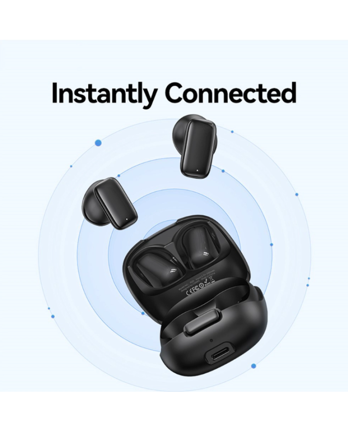 USAMS earphones με θήκη φόρτισης ID25, TWS, Φ13mm, 30/230mAh, λευκά