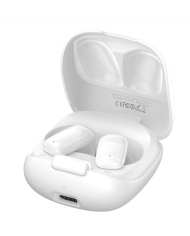 USAMS earphones με θήκη φόρτισης ID25, TWS, Φ13mm, 30/230mAh, λευκά