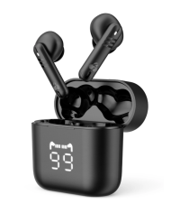 USAMS earphones με θήκη φόρτισης ID25, TWS, Φ13mm, 30/230mAh, λευκά