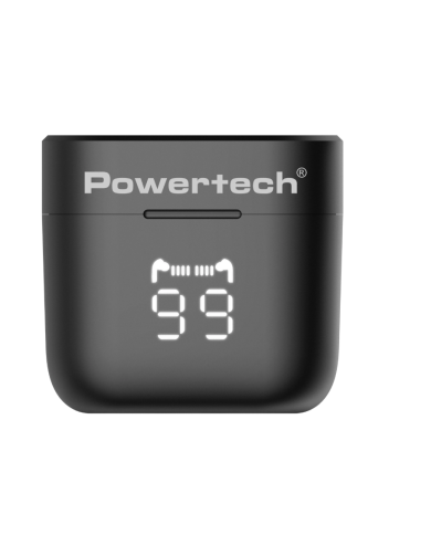 POWERTECH earphones με θήκη φόρτισης PT-1227, TWS, ENC, 30/480mAh, μαύρα