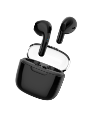 POWERTECH earphones με θήκη φόρτισης PT-1227, TWS, ENC, 30/480mAh, μαύρα