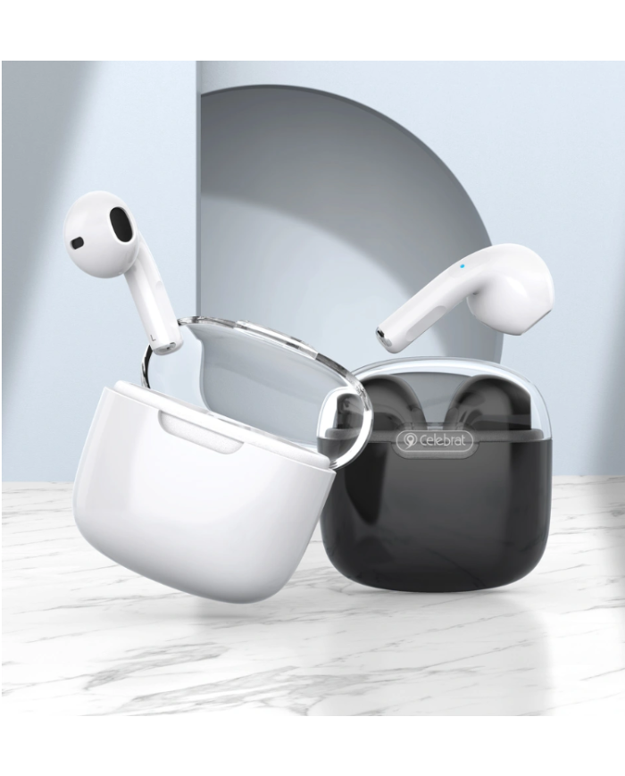 CELEBRAT earphones με θήκη φόρτισης W52, True Wireless, Φ13mm, μαύρα