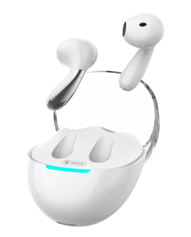 CELEBRAT earphones με θήκη φόρτισης W51, True Wireless, Φ13mm, λευκά