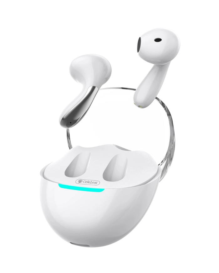 CELEBRAT earphones με θήκη φόρτισης W51, True Wireless, Φ13mm, λευκά