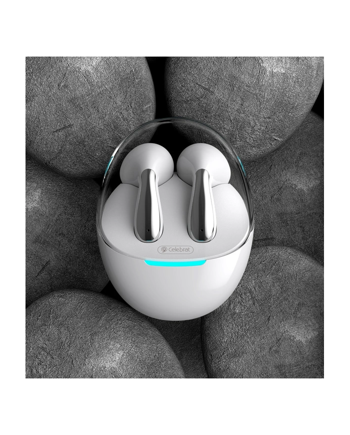 CELEBRAT earphones με θήκη φόρτισης W51, True Wireless, Φ13mm, λευκά