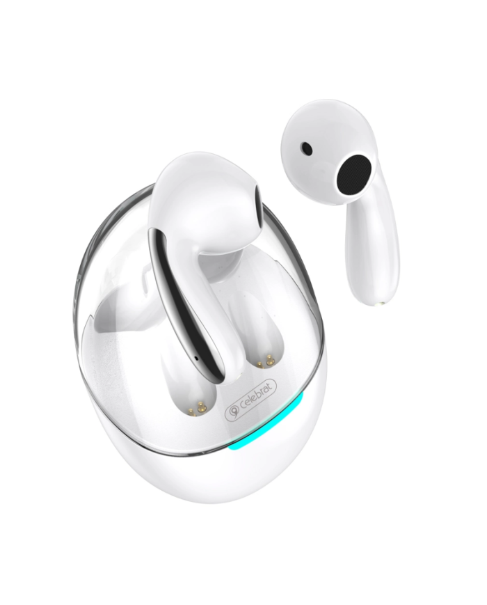 CELEBRAT earphones με θήκη φόρτισης W51, True Wireless, Φ13mm, λευκά