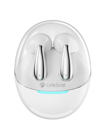 CELEBRAT earphones με θήκη φόρτισης W51, True Wireless, Φ13mm, λευκά