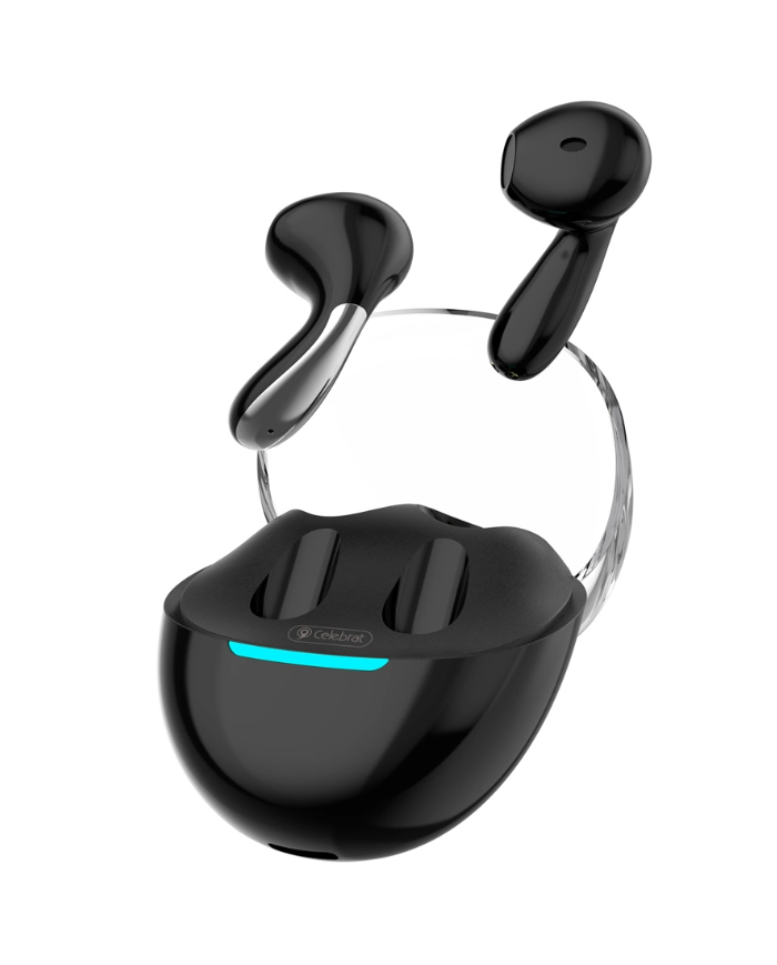 CELEBRAT earphones με θήκη φόρτισης W51, True Wireless, Φ13mm, μαύρα