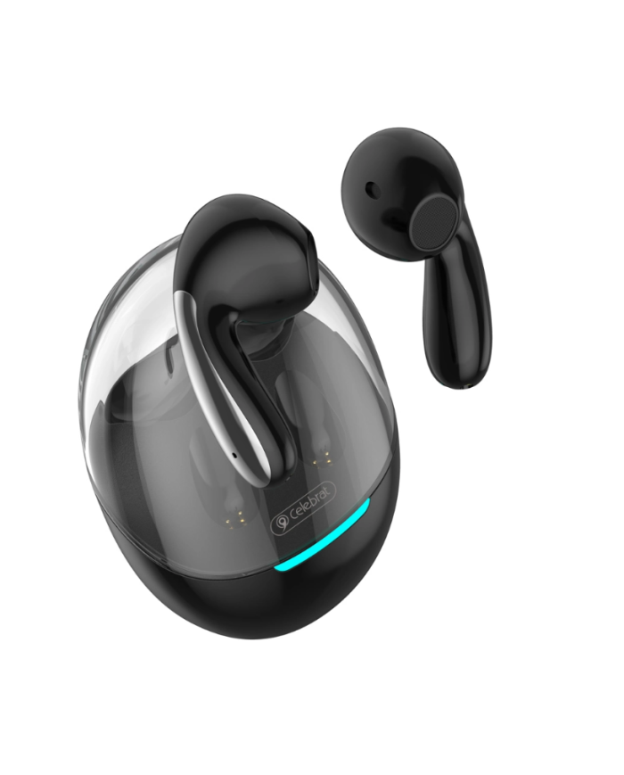 CELEBRAT earphones με θήκη φόρτισης W51, True Wireless, Φ13mm, μαύρα