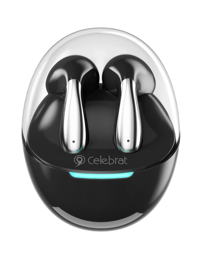 CELEBRAT earphones με θήκη φόρτισης W51, True Wireless, Φ13mm, μαύρα