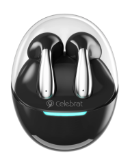 CELEBRAT earphones με θήκη φόρτισης W51, True Wireless, Φ13mm, μαύρα