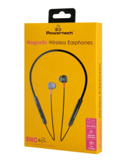 POWERTECH earphones PT-1228 με μαγνήτη, Bluetooth ENC 10mm 180mAh, μαύρα