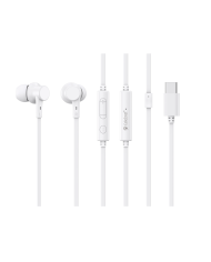 CELEBRAT earphones με μικρόφωνο G40, USB-C σύνδεση, 10mm, 1.2m, λευκά