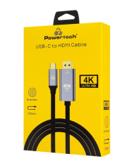 POWERTECH καλώδιο USB-C σε HDMI PTR-0171, 4K/60Hz, 10.2 Gbps, 1m, μαύρ