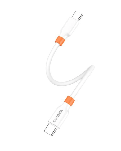 KAKUSIGA καλώδιο USB-C KSC-1024, σιλικόνης, 100W, 480Mbps, 0.25m, λευκό