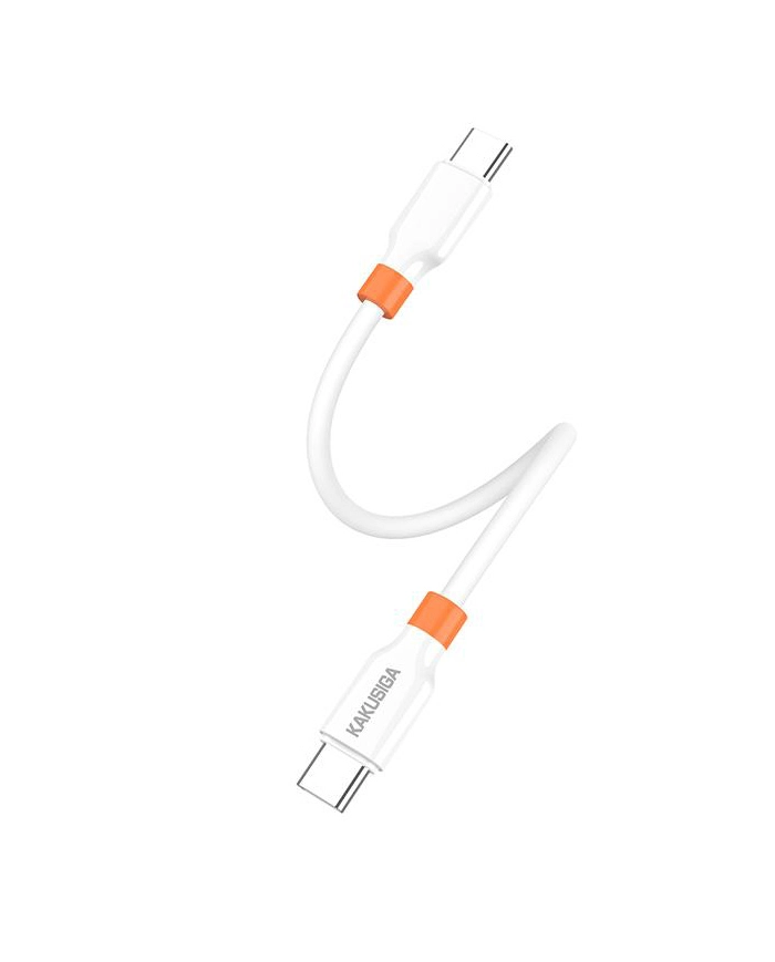 KAKUSIGA καλώδιο USB-C KSC-1024, σιλικόνης, 100W, 480Mbps, 0.25m, λευκό
