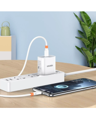 KAKUSIGA καλώδιο USB-C KSC-1024, σιλικόνης, 100W, 480Mbps, 0.25m, λευκό