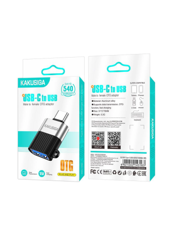 KAKUSIGA αντάπτορας USB-C σε USB KSC-1420, 5Gbps, 18W, γκρι