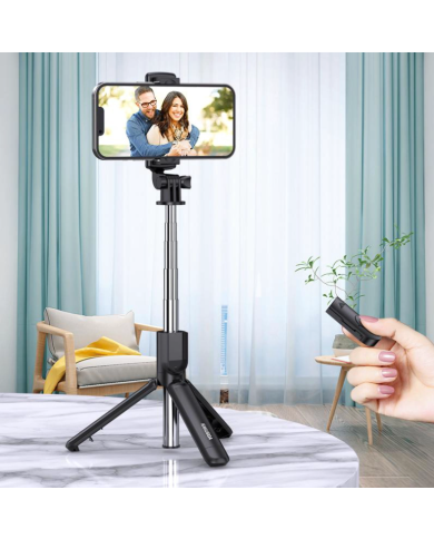 KAKUSIGA selfie stick KSC-1143 με τρίποδο, έως 70cm, Bluetooth, μαύρο