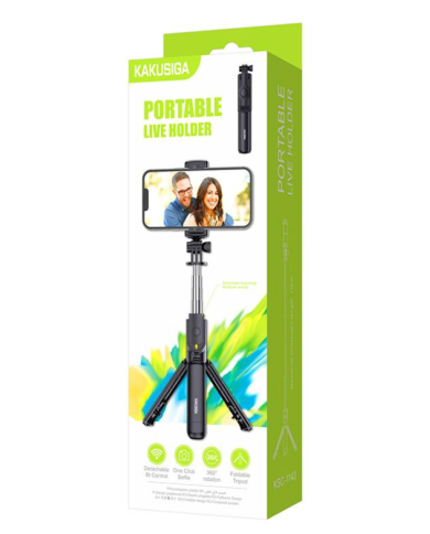 KAKUSIGA selfie stick KSC-1143 με τρίποδο, έως 70cm, Bluetooth, μαύρο