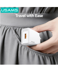 USAMS φορτιστής τοίχου CC324, USB, 18W, λευκός