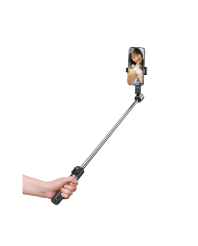 USAMS selfie stick ZB324 με τρίποδο, έως 110cm, Bluetooth, μαύρο