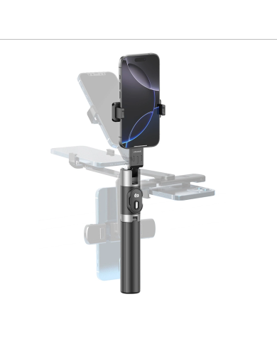 USAMS selfie stick ZB324 με τρίποδο, έως 110cm, Bluetooth, μαύρο