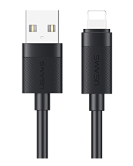 USAMS καλώδιο Lightning σε USB SJ778, 2.4A, 480Mbps, 1m, μαύρο