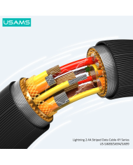 USAMS καλώδιο Lightning σε USB US-SJ694, 2.4A, 480Mbps, 2m, λευκό