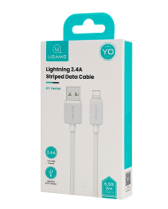 USAMS καλώδιο Lightning σε USB US-SJ694, 2.4A, 480Mbps, 2m, λευκό