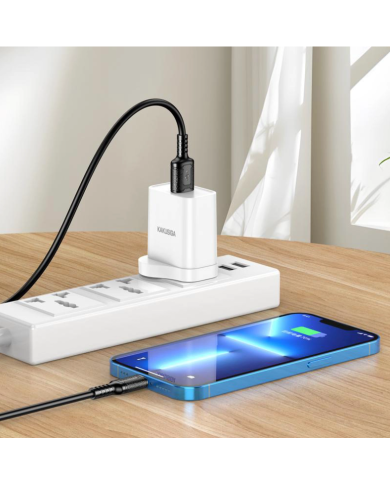 KAKUSIGA καλώδιο Lightning σε USB KSC-984, σιλικόνης, 3Α, 480Mbps, 1m, μαύρο