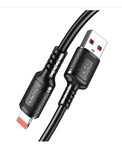 KAKUSIGA καλώδιο Lightning σε USB KSC-984, σιλικόνης, 3Α, 480Mbps, 1m, μαύρο