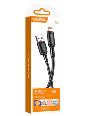 KAKUSIGA καλώδιο Lightning σε USB KSC-984, σιλικόνης, 3Α, 480Mbps, 1m, μαύρο