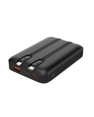 POWERTECH power bank με καλώδια και οθόνη PT-1417 10000mAh, 22.5W, μαύρο