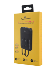 POWERTECH power bank με καλώδια και οθόνη PT-1417 10000mAh, 22.5W, μαύρο