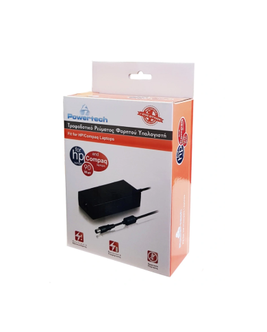 POWERTECH φορτιστής laptop PT-119 για HP, 90W, 18.5V - 4.9A, μαύρος