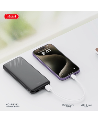 XO PB312 Powerbank 10.000mAh Μαύρο
