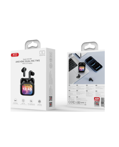 XO X50 Ακουστικά Bluetooth με Λειτουργίες ANC+ENC Dual Mic TWS & Smart LCD Οθόνη