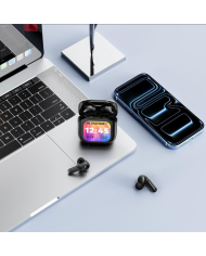 XO X50 Ακουστικά Bluetooth με Λειτουργίες ANC+ENC Dual Mic TWS & Smart LCD Οθόνη
