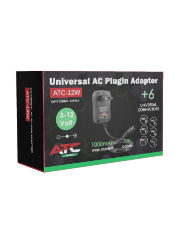 Τροφοδοτικό 12W 12V/1A Switching με 6 κεφαλές