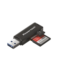 POWERTECH card reader PT-1605 για SD & micro SD, USB 3.0, 5Gbps, μαύρο