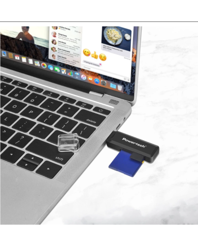 POWERTECH card reader PT-1605 για SD & micro SD, USB 3.0, 5Gbps, μαύρο
