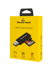 POWERTECH card reader PT-1605 για SD & micro SD, USB 3.0, 5Gbps, μαύρο