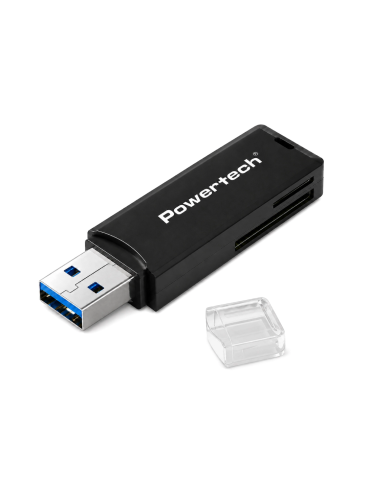 POWERTECH card reader PT-1605 για SD & micro SD, USB 3.0, 5Gbps, μαύρο